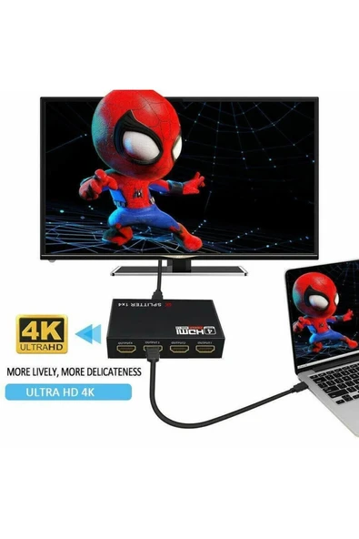 Anunnaki 4 Port HDMI Splitter | 4K UHD Full HD 1080p Monitör Çoklayıcı Adaptör - Resim 12