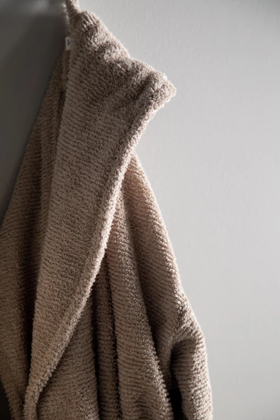 Penye Modeo Bornoz Vizon/Ekru Aile Seti - 4