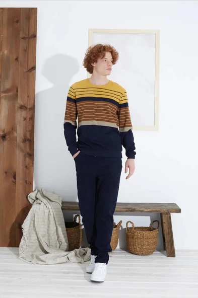 Gd Goldoremi 1317 Erkek Ringelli Selanik Eşofman Takımı