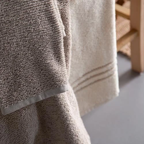 Penye Modeo Bornoz Vizon/Ekru Aile Seti - 11