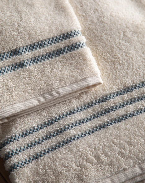 Penye Modeo Bornoz Yeşil/Ekru Aile Seti - 8