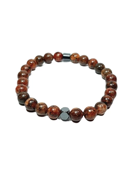 JTSS25DOB1553 CEYT HEMATİT TABA JANTİ DOĞALTAŞ BİLEKLİK ürün görseli 1