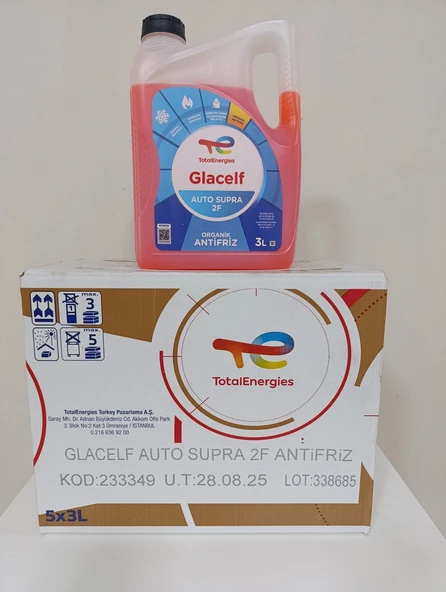 TOTAL GLACELF SUPRA 2F ANTİFRİZ 3 LT X 5 ADET 2025 ÜRETİM
