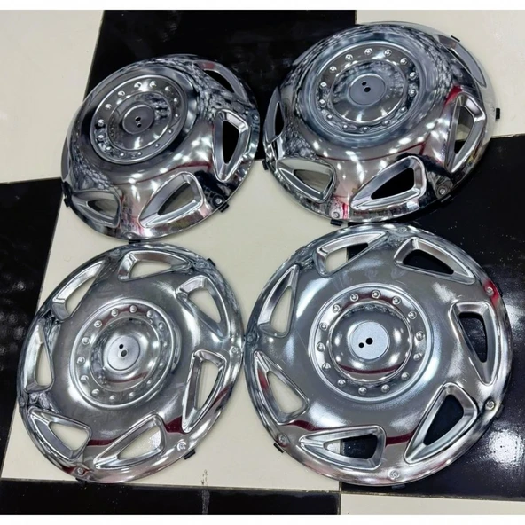 UNİVERSAL 16 İNÇ KROM ÖN-BOMBE ARKA-DÜZ 4 ADET KAPAK - 4