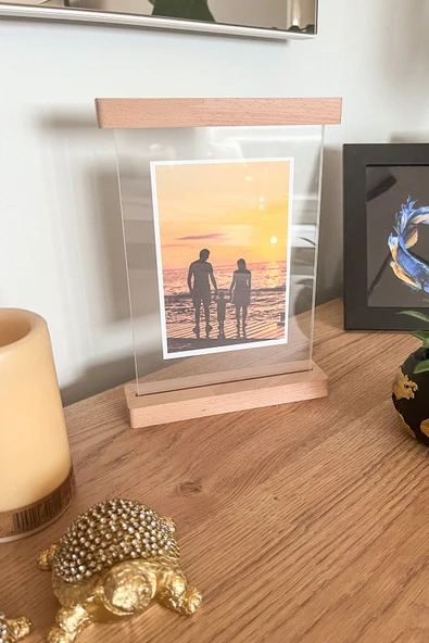 Ahşap Çift Taraflı Fotoğraflık – Kayın Ağacı & Şeffaf Pleksi - Resim 3