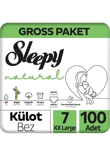 Sleepy Natural Külot Bez Gross Paket 7 Beden 100 Adet
