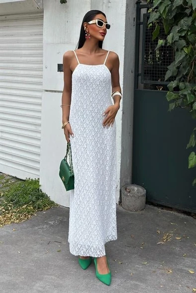 Askıları Ayarlanabilir Örme Dantel Elbise 2879 ürün görseli