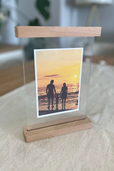 Ahşap Çift Taraflı Fotoğraflık – Kayın Ağacı & Şeffaf Pleksi - Resim 2