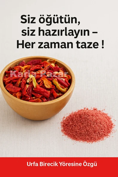 Doğranmış Kurutulmuş Alaca Biber 1kg | Toz Biber Yapmak İçin | Orta Acı - Resim 4