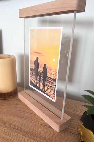 Ahşap Çift Taraflı Fotoğraflık – Kayın Ağacı & Şeffaf Pleksi - Resim 4