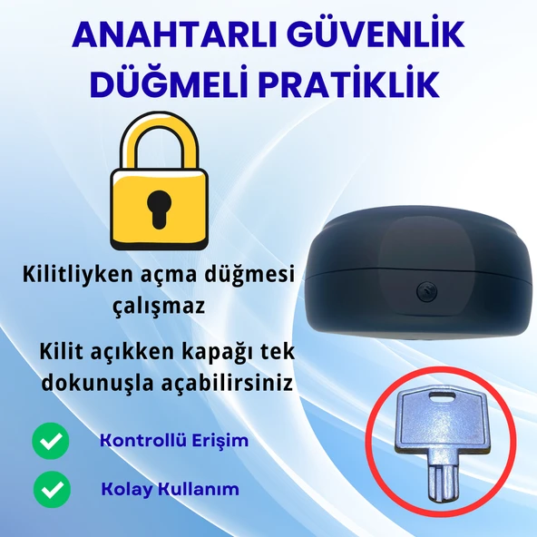 Mulpex Duvara Monte Mini Jumbo Tuvalet Kağıdı Dispenseri / Kağıtlık | Premium ABS Gövde, Anahtarlı Kilit, Vidalı & Yapışkan Montaj – Siyah - 5