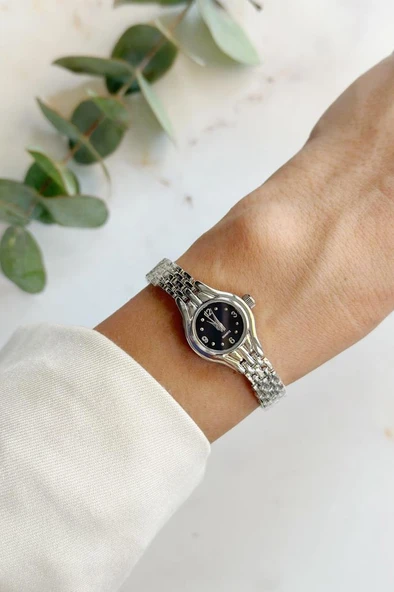 Enna Siyah Kadran Gümüş Kadın Kol Saati ürün görseli 1