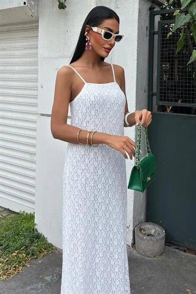 Askıları Ayarlanabilir Örme Dantel Elbise 2879 - Resim 2