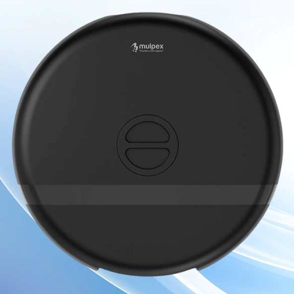Mulpex Duvara Monte Mini Jumbo Tuvalet Kağıdı Dispenseri / Kağıtlık | Premium ABS Gövde, Anahtarlı Kilit, Vidalı & Yapışkan Montaj – Siyah