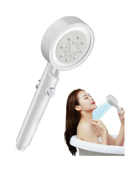 Mucit Home Beyaz Spa Modlu Filtreli Duş Başlığı 5 Fonksiyonlu Duş Fiskiyesi - 1