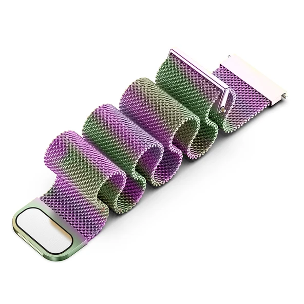 Huawei Watch GT5 41mm Uyumlu Manyetik Milanese Loop Metal Kordon   Rainbow - Resim 6