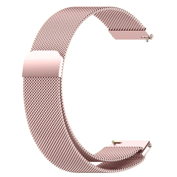 Huawei Watch GT5 41mm Uyumlu Manyetik Milanese Loop Metal Kordon   Pembe - Resim 5