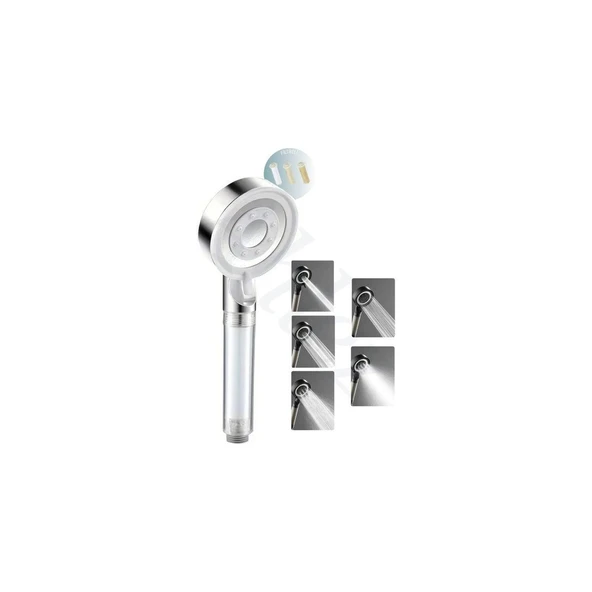Mucit Home Beyaz Spa Modlu Filtreli Duş Başlığı 5 Fonksiyonlu Duş Fiskiyesi - 3