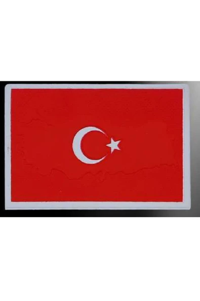 Türkiye Haritası Ay Yıldız 3D Plastik TPU Kırmızı Patch, 2025 Yeni Tip, Cırtlı, Standart Ölçü, ürün görseli