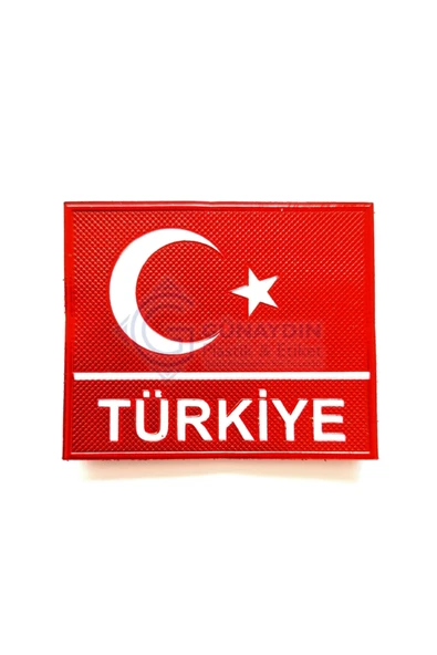 Türkiye Ay Yıldız 3D Plastik TPU Türk Bayrağı Patch, 2025 Yeni Tip, Cırtlı, Standart Ölçü, 1.sınıf ürün görseli
