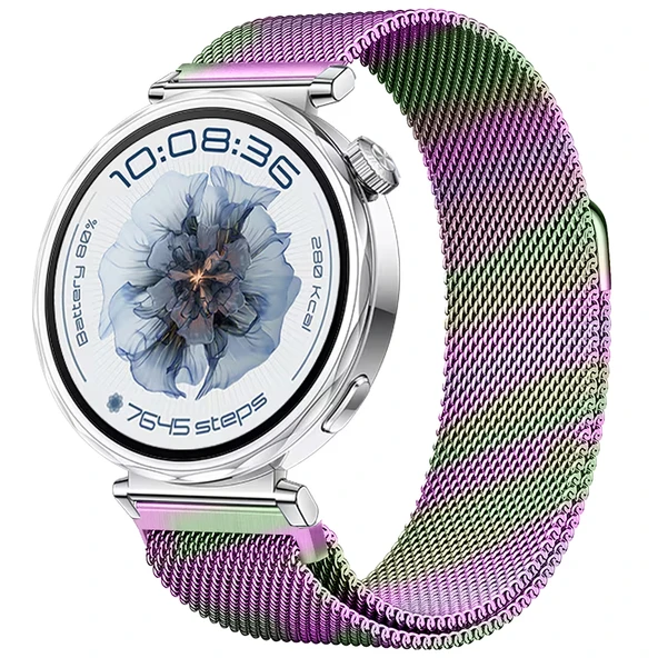 Huawei Watch GT5 41mm Uyumlu Manyetik Milanese Loop Metal Kordon   Rainbow ürün görseli