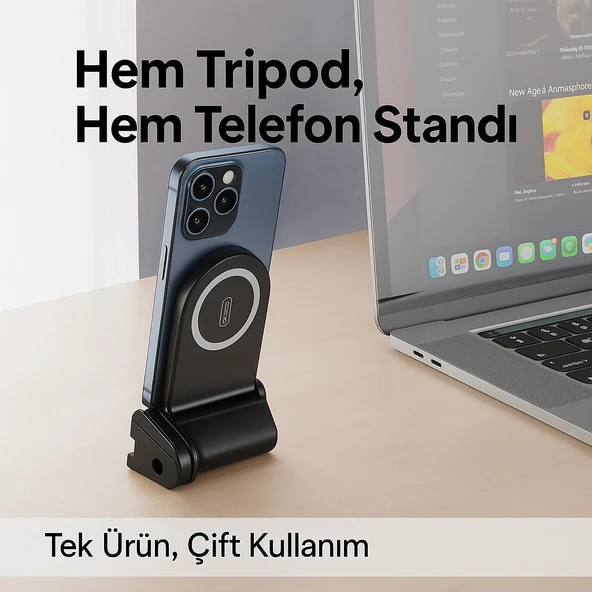 Magnetik Snapgrip Manyetik Telefon Tutucu Bluetooth Kablosuz Çekim Aparatı 10 Saat Kullanım Süresi - 2