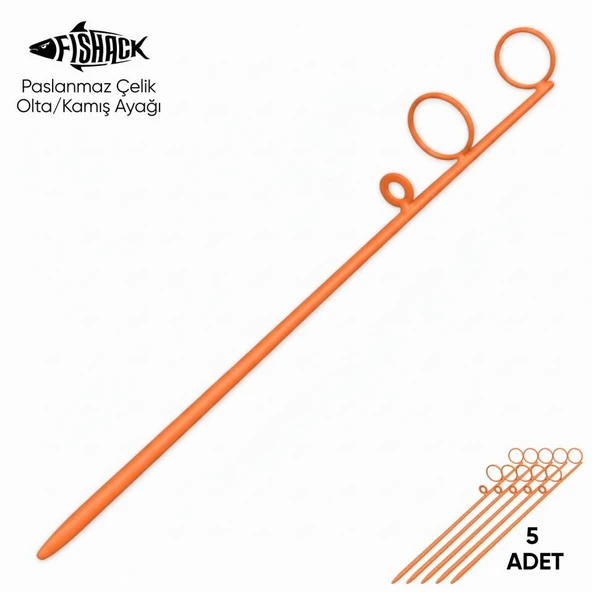 Olta Kamış Ayağı - Paslanmaz Çelik - Fishack - Turuncu - 5'li ürün görseli 1