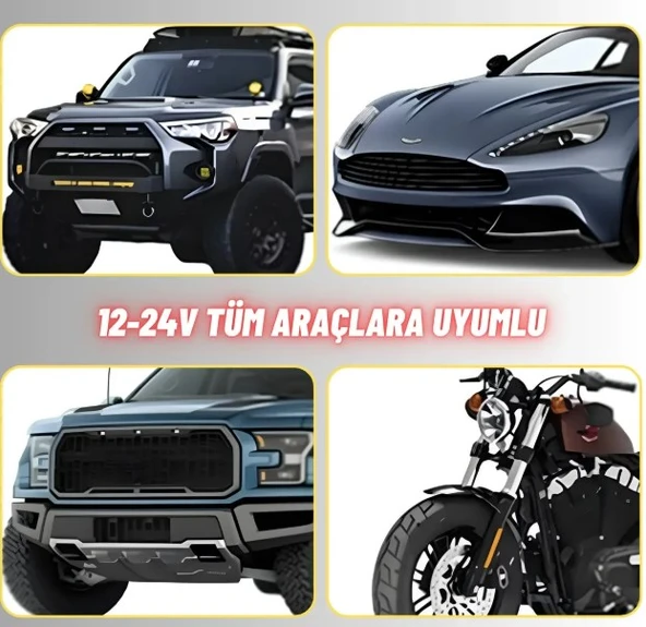 33 MODLU ANİMASYONLU MERCEK GÖZ FAR SİS AMBİYANS LED AYDINLATMA 2 ADET 12-24 VOLT - 6