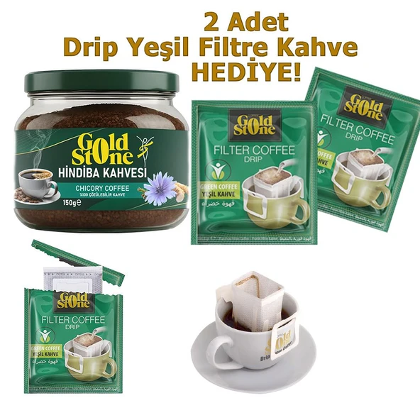 Gold Stone Hindiba Kahvesi 1 Aylık (60 Kullanım) Net 150gr - Resim 2