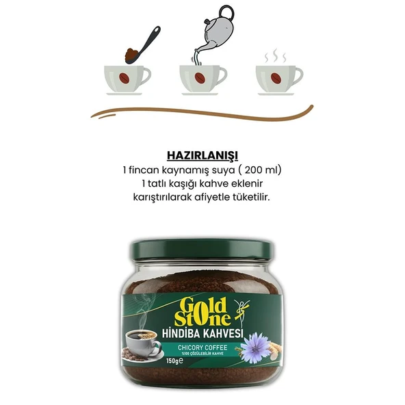 Gold Stone Hindiba Kahvesi 1 Aylık (60 Kullanım) Net 150gr - Resim 5