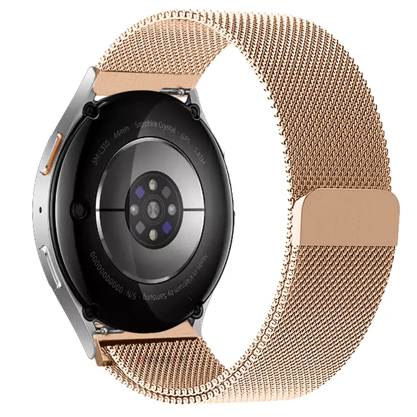 Samsung Galaxy Watch 4 5 6 7 Seri 40 42 43 44 46 47mm Uyumlu Manyetik Milanese Loop Metal Kordon   Rose Gold - Resim 2