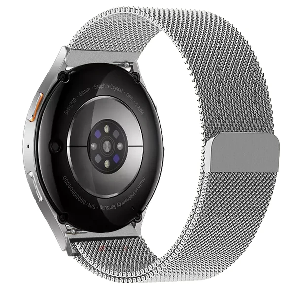 Samsung Galaxy Watch 4 5 6 7 Seri 40 42 43 44 46 47mm Uyumlu Manyetik Milanese Loop Metal Kordon   Gümüş - Resim 2