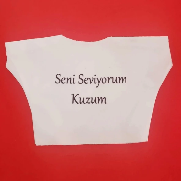 Seni Seviyorum Kuzum Yazılı Oyuncak Peluş Tişörtü ürün görseli
