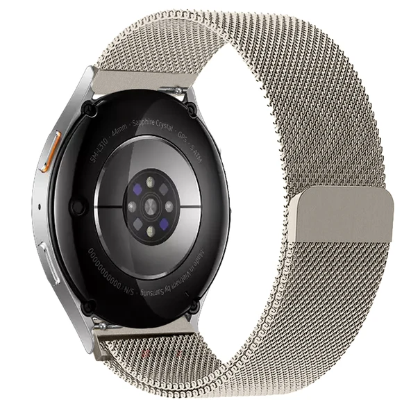 Samsung Galaxy Watch 4 5 6 7 Seri 40 42 43 44 46 47mm Uyumlu Manyetik Milanese Loop Metal Kordon   Starlight - Resim 2
