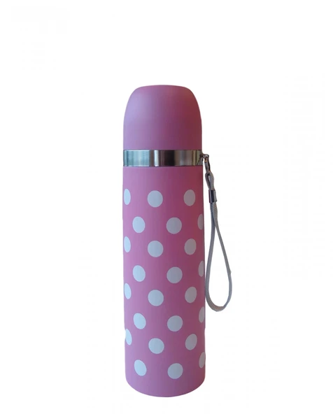 Sema Baby Puantiyeli Bebek Termosu 500 ml - Pembe ürün görseli 1
