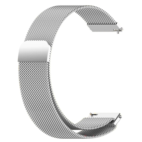 Samsung Galaxy Watch 4 5 6 7 Seri 40 42 43 44 46 47mm Uyumlu Manyetik Milanese Loop Metal Kordon   Gümüş - Resim 5