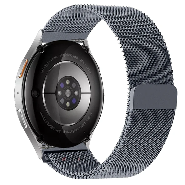 Samsung Galaxy Watch 4 5 6 7 Seri 40 42 43 44 46 47mm Uyumlu Manyetik Milanese Loop Metal Kordon   Koyu Gri - Resim 2