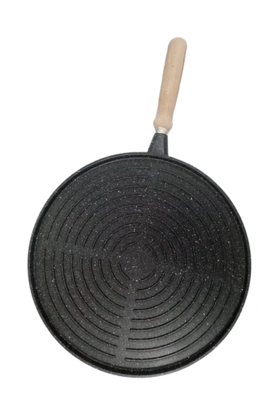 Çift Taraflı Granit Döküm Bazlama Gözleme Izgara Tava Fırında Izgara Börek Tavası 36 Cm Büyük Boy - 6