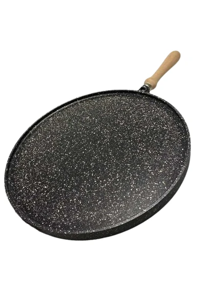 Çift Taraflı Granit Döküm Bazlama Gözleme Izgara Tava Fırında Izgara Börek Tavası 36 Cm Büyük Boy - 5