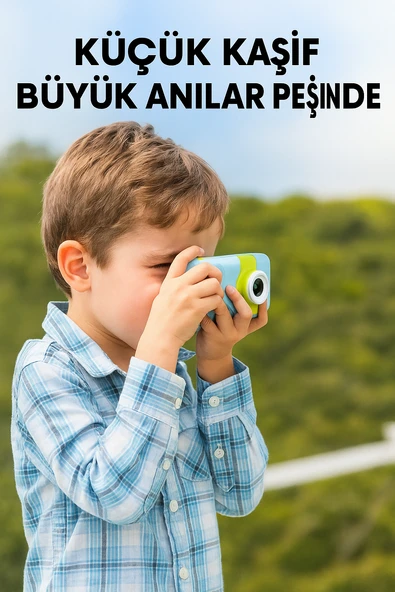 Çocuklar İçin Dijital Eğlence Kamerası  Döner Lensli Selfie Özellikli - 3