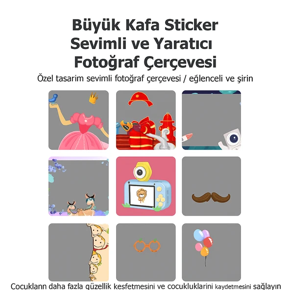 Çocuklar İçin Dijital Eğlence Kamerası  Döner Lensli Selfie Özellikli - 6