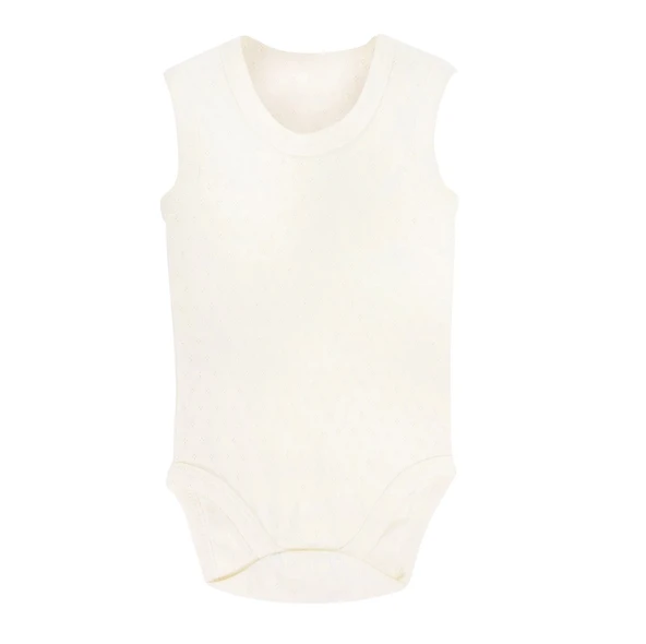 Sema Baby Jakarlı Askılı Badi (Body) - Beyaz 12-18 Ay