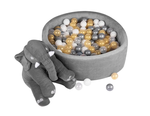 Comfymax Oyun Alanı ve Top Havuzu 200 Top Gold/Gri/Beyaz/Şeffaf ürün görseli 1