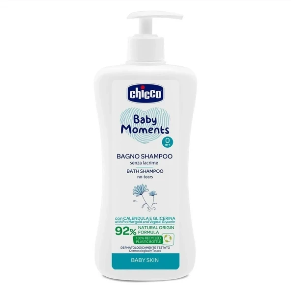 Chicco Baby Moments Göz Yakmayan Yenidoğan Saç ve Vücut Şampuanı 500 ml ürün görseli 1