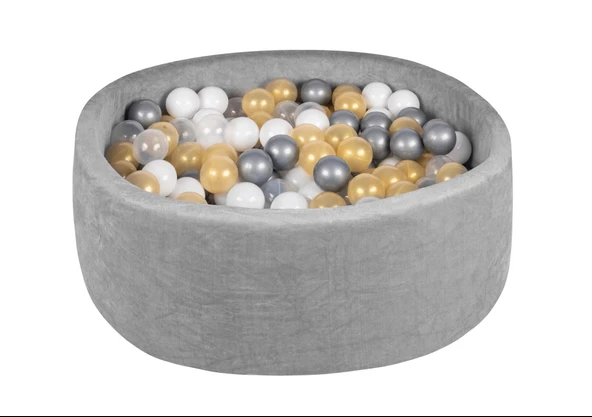 Comfymax Oyun Alanı ve Top Havuzu 200 Top Gold/Gri/Beyaz/Şeffaf - Resim 2