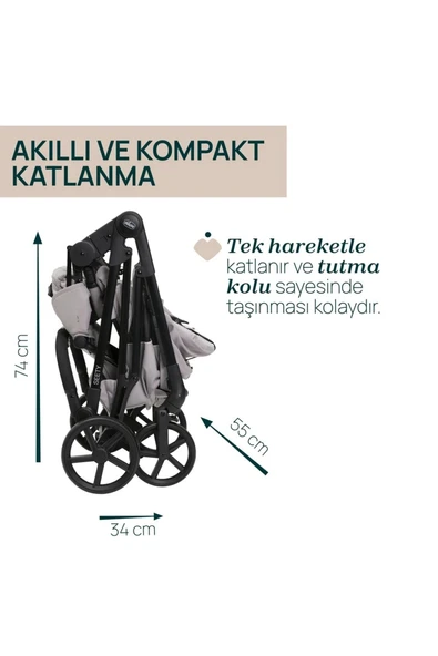 Chicco Seety Çift Yönlü Bebek Arabası - Florence Beige - 7