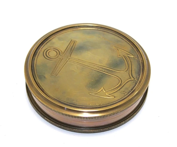 Üzeri Çapa İşlemeli Pirinç Kullanışlı Pusula 7221a - Resim 2