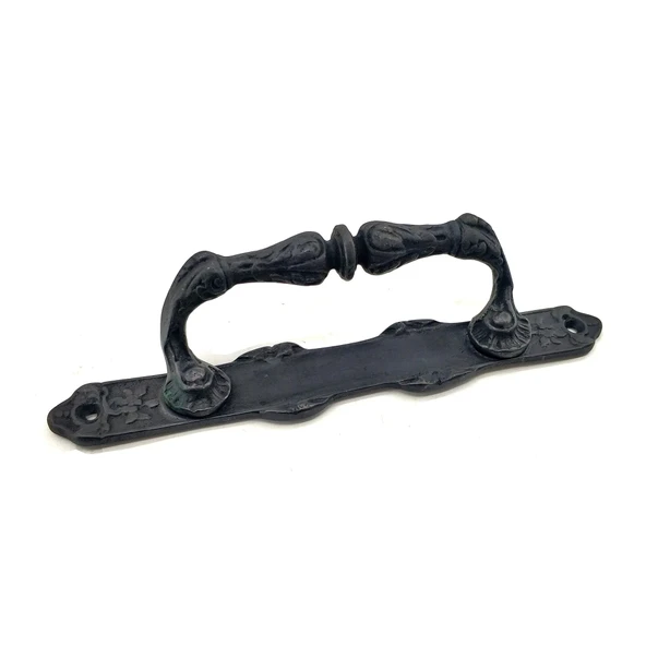 Antika Tarz Dekoratif Pirinç Dar Yan Çekme Kapı Kolu - 225x37 Mm, Oksit ürün görseli 1