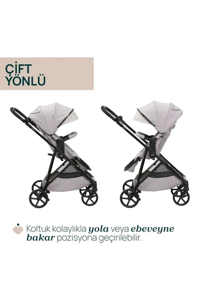 Chicco Seety Çift Yönlü Bebek Arabası - Florence Beige - 5