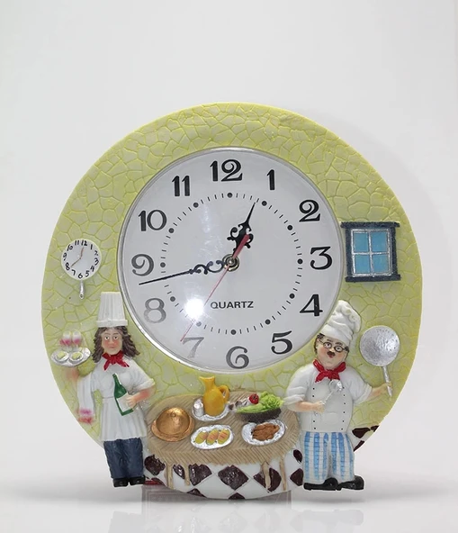 Duvara Asmalı Aşcı Tasarımlı Polyester Saat Alk1543 ürün görseli